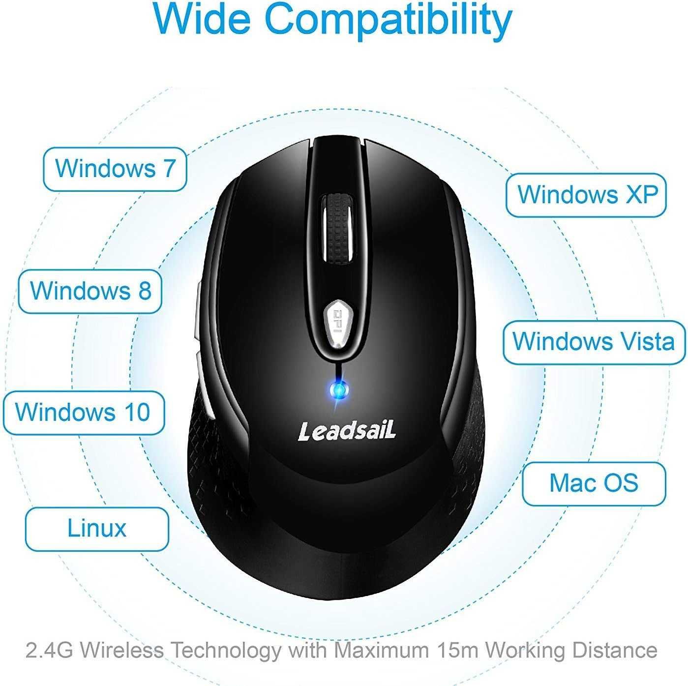 Безжична мишка LeadsaiL за лаптоп, 2.4G