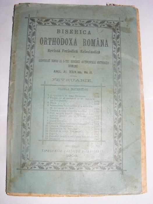 Revista Periodica Eclesiastica,Biserica Ortodoxa Romana,1906,Carte bis