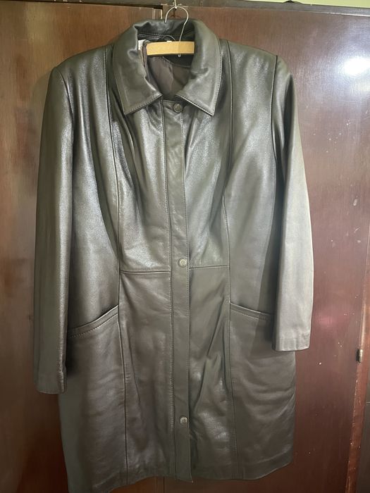 Haina de piele, marimea 54, maro