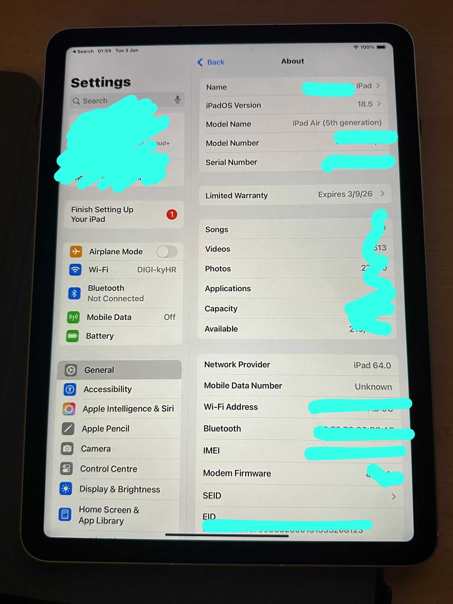Apple iPad Air 5 (2022), 10.9", 256GB, Cellular, Starlight