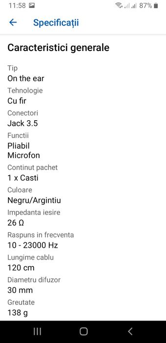 Căști audio cu bandă Panasonic,microfon,negru, RP-HF100ME-K