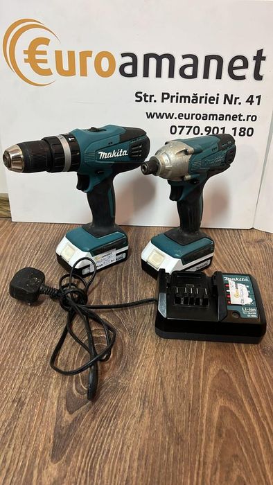 Masina de gaurit cu percutie (HP457DZ) SI Surubelnita de -P-