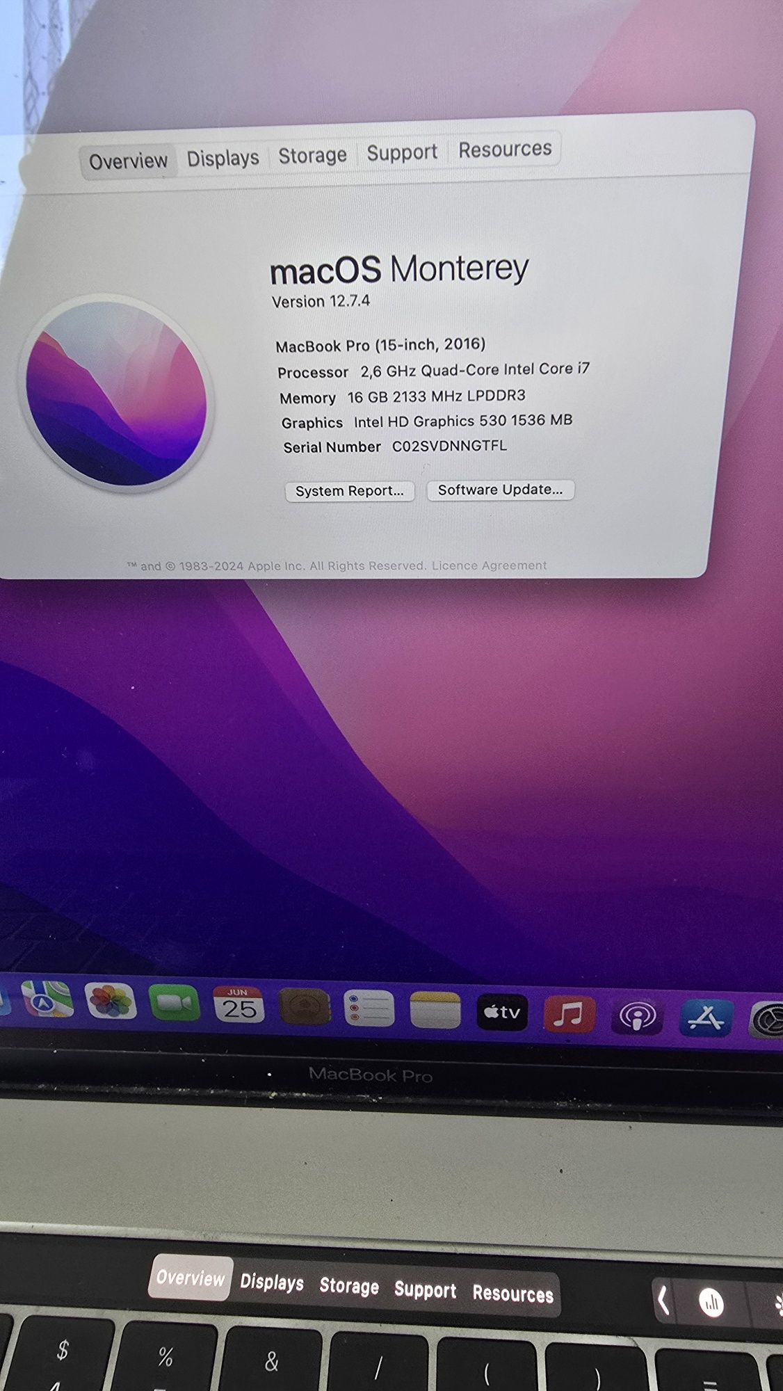 MacBook Pro 15 (2016)256GB/a1707