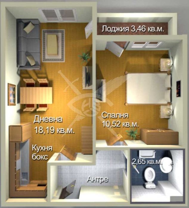 Двустаен апартамент в Меден Рудник 370-13057