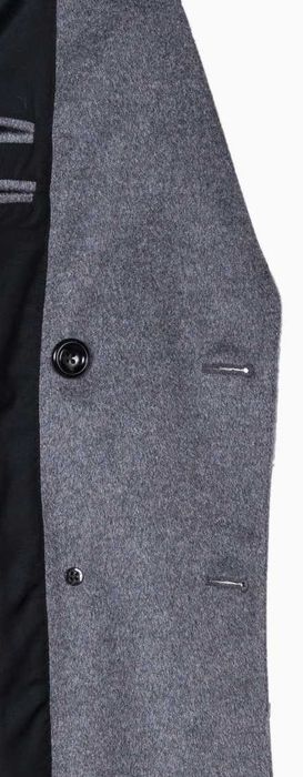 Palton slim 50 L double breasted Atelier Torino lana si casmir gri