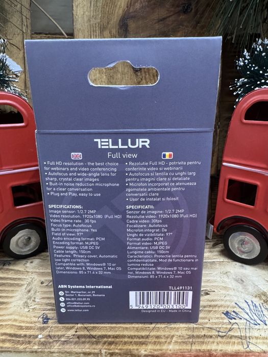 Webcam Tellur Full HD, Autofocus, Microfon, Noua Sigilata
