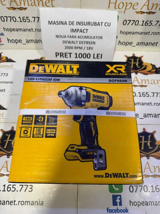 Hope Amanet P6 DEWALT DCF892N NOU !!!