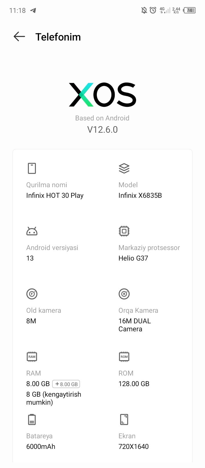 Infinix HOT30Play 16/128 NFC bor