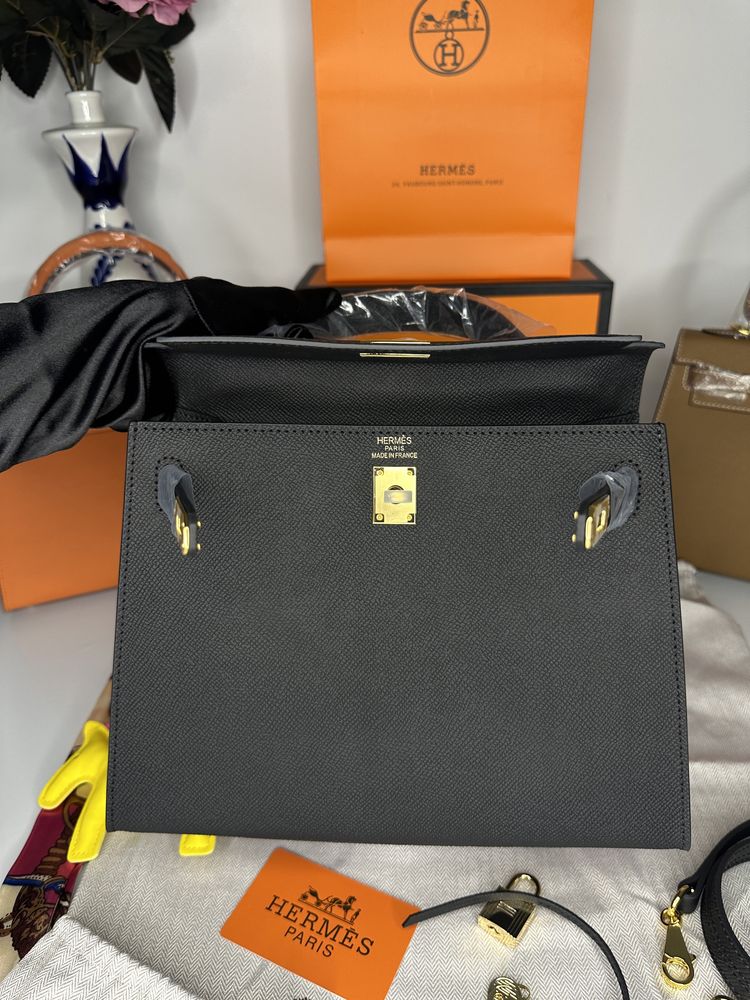 Geanta de lux HERMES Kelly 25 cm piele naturala 100% cadou(29