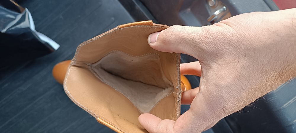 Чистая кожа натуральная новые сапоги СССР размер 43-44 с мехом дёшево