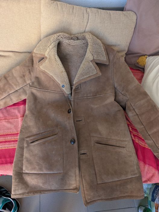 Cojoc Vintage Piele si Blana Miel Anglia