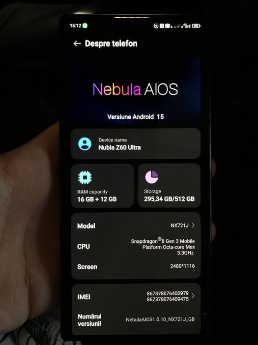 Nubia z60 ultra telefon gaming 512gb