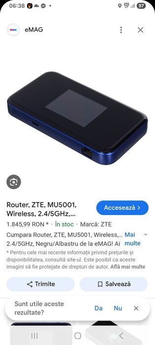 ZTE MU5001 WiFi6 wireless 5G/4G Router Zte

Produs impecabil 

Detalii