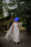 Rochie alba de matase /mireasa/eveniment M. D. Burnette