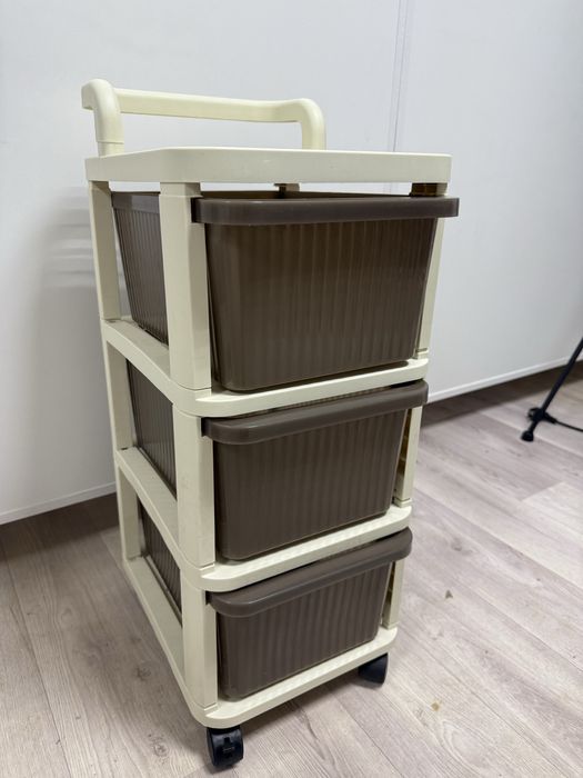 Пластиковая этажерка комод