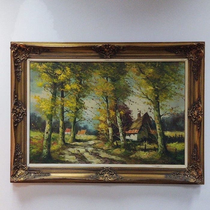 Tablou Ulei pe pânză o lucrare semnata încadrată într-o ramă