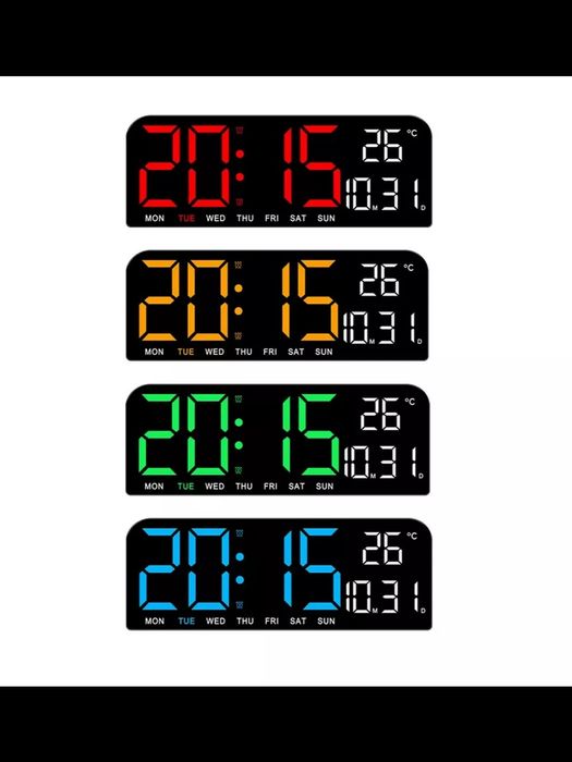 Часы настенные электронные для дома 24 см GH 0707