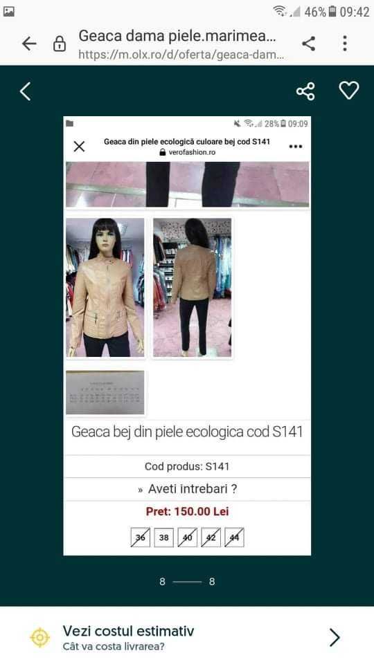 Geaca dama piele noua