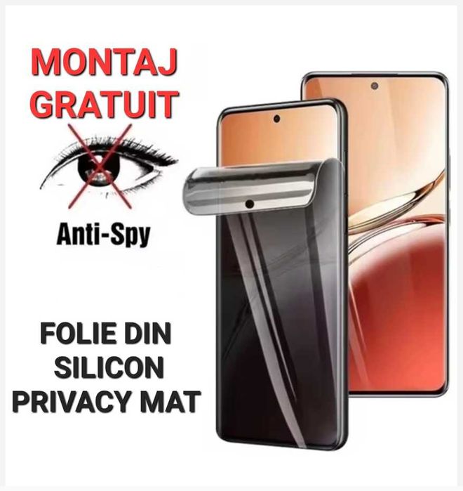Folie Silicon Privacy Mat Xiaomi Redmi Note 12 Pro 13T 14 15 Pro Ultra