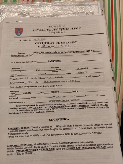 Vând teren Clinceni Ordoreanu