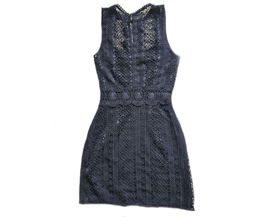 Rochie bleumarin din dantelă,  XS / 34, H&M - Hennes & Mauritz