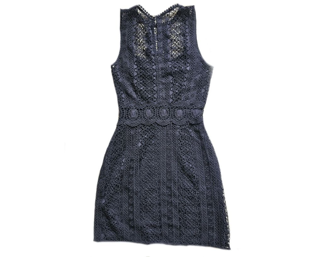 Rochie bleumarin din dantelă,  XS / 34, H&M - Hennes & Mauritz