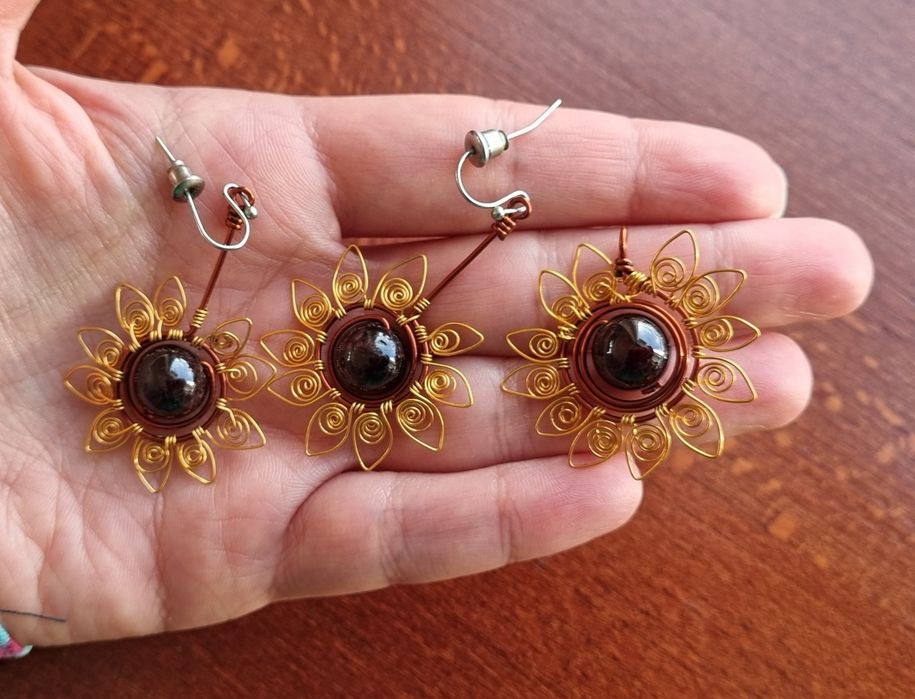 Обеци и колие Anateya Слънце Слънчоглед