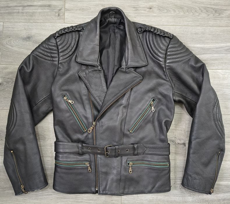 Geacă moto clasică din piele naturală, M