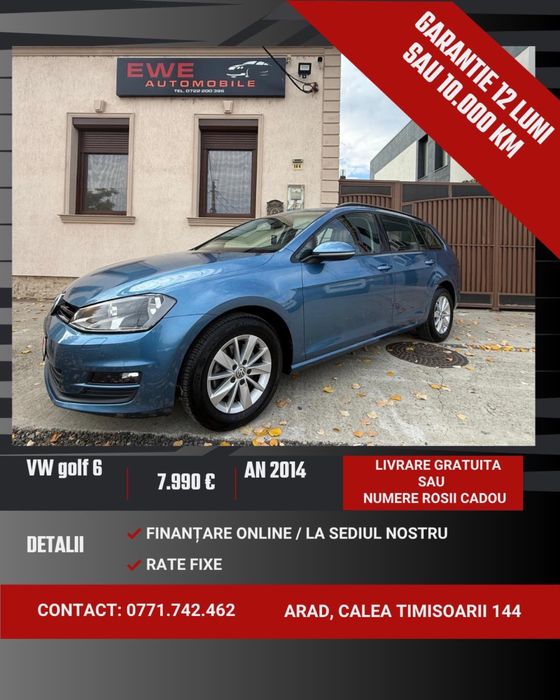Volkswagen Golf 7 Tdi Rate Fixe Garantie 12 Luni Livrare Gratuita