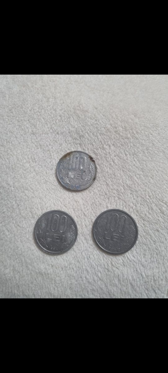 Monede vechii:100lei, 500lei, 5lei