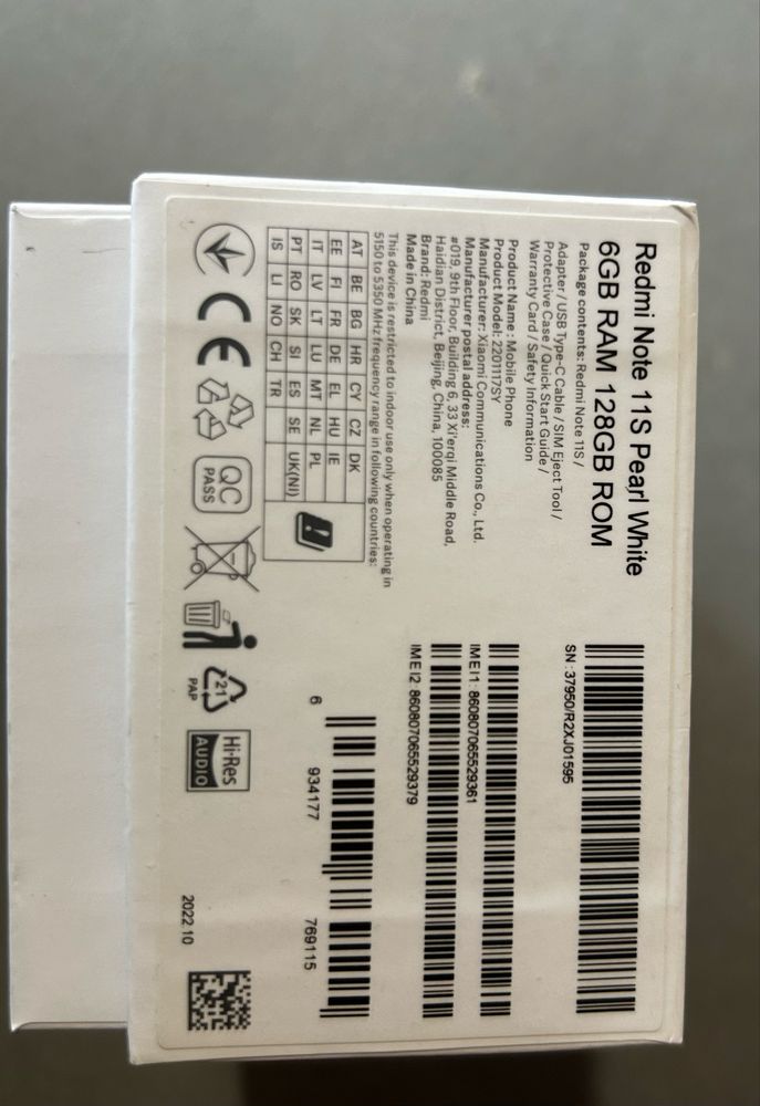 Redmi Note 11S Pearl White