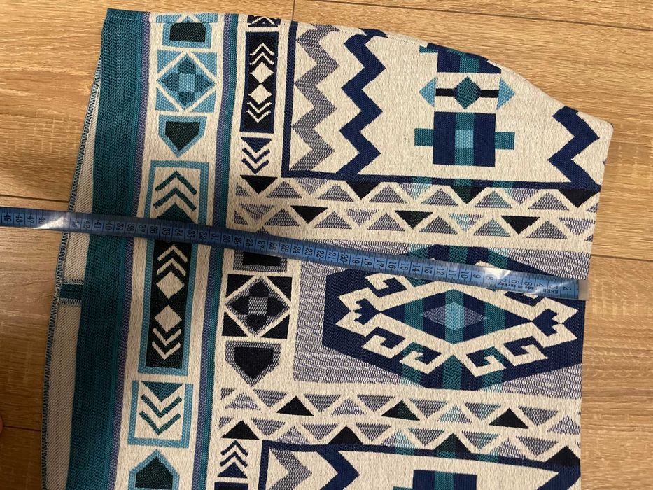 Fusta scurta H&M alba albastra 36 tesatura model aztec