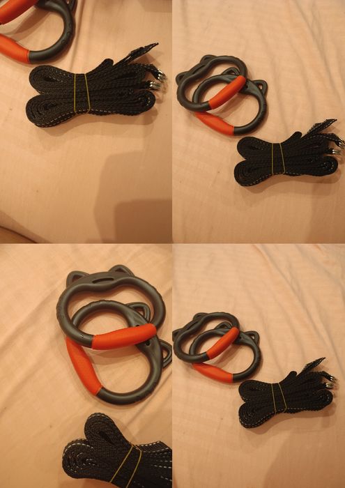 Inele de gimnastică pentru copii, cu curele ajustabile, negre