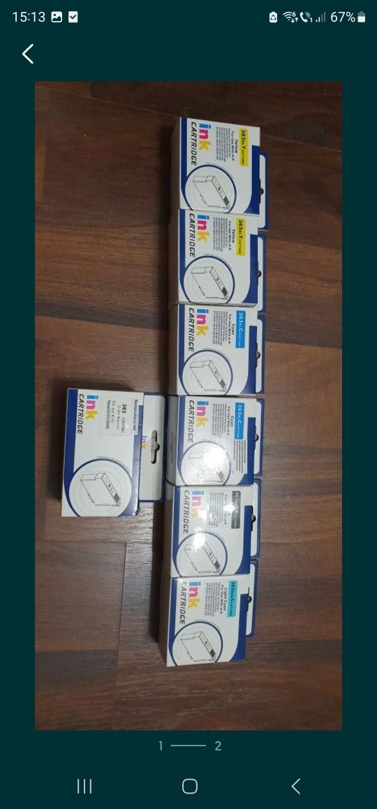 Set cartuse HP 363 magenta sigilate, yellow, cyan si black:
- 2buc yel
