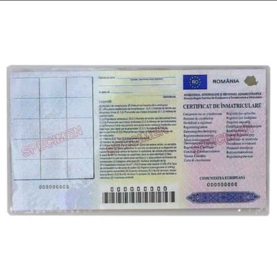 Husa talon certificat de inmatriculare, AUTO, 12 x 21.5 cm Transparent