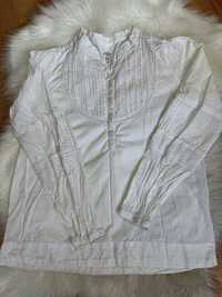 Бяла риза с ефектни ръкави H&M