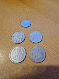 Monede vechi, 1 Leu din 1966 si 4 bucati Monede de 5 Lei din 1978