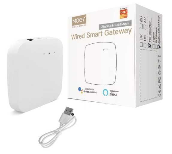 Hub smart MOES, Tuya ZigBee, Wi-Fi 2.4G, fara cablu retea