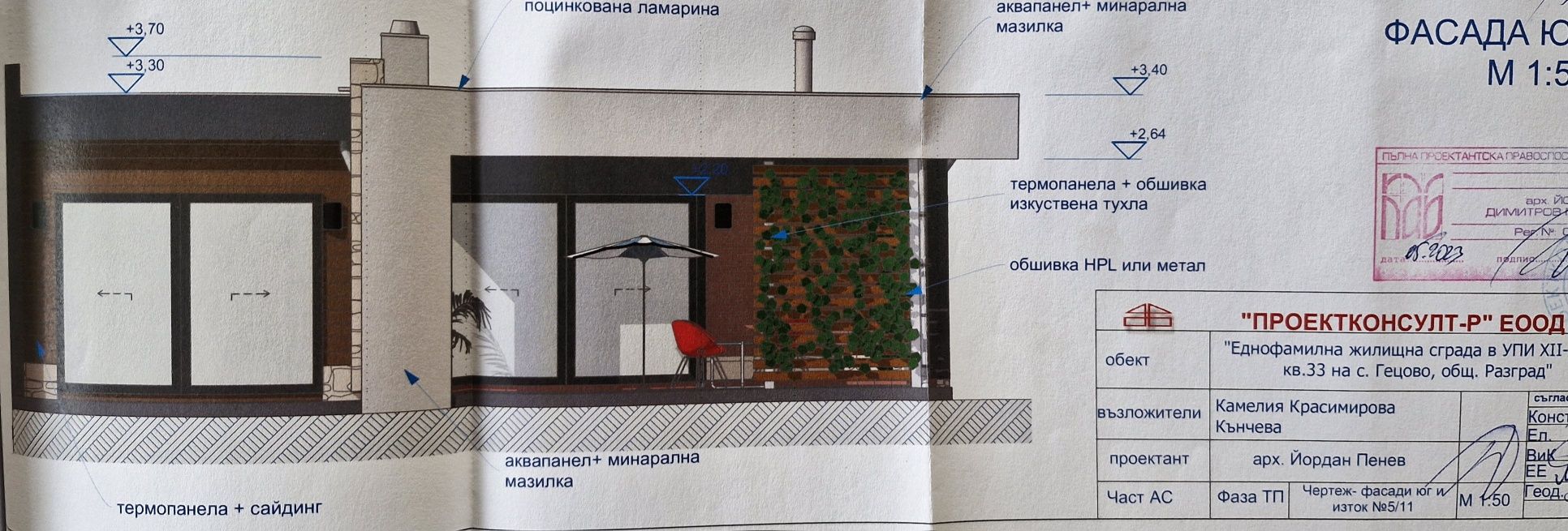 Продавам дворно място с проект на центъра в Гецово