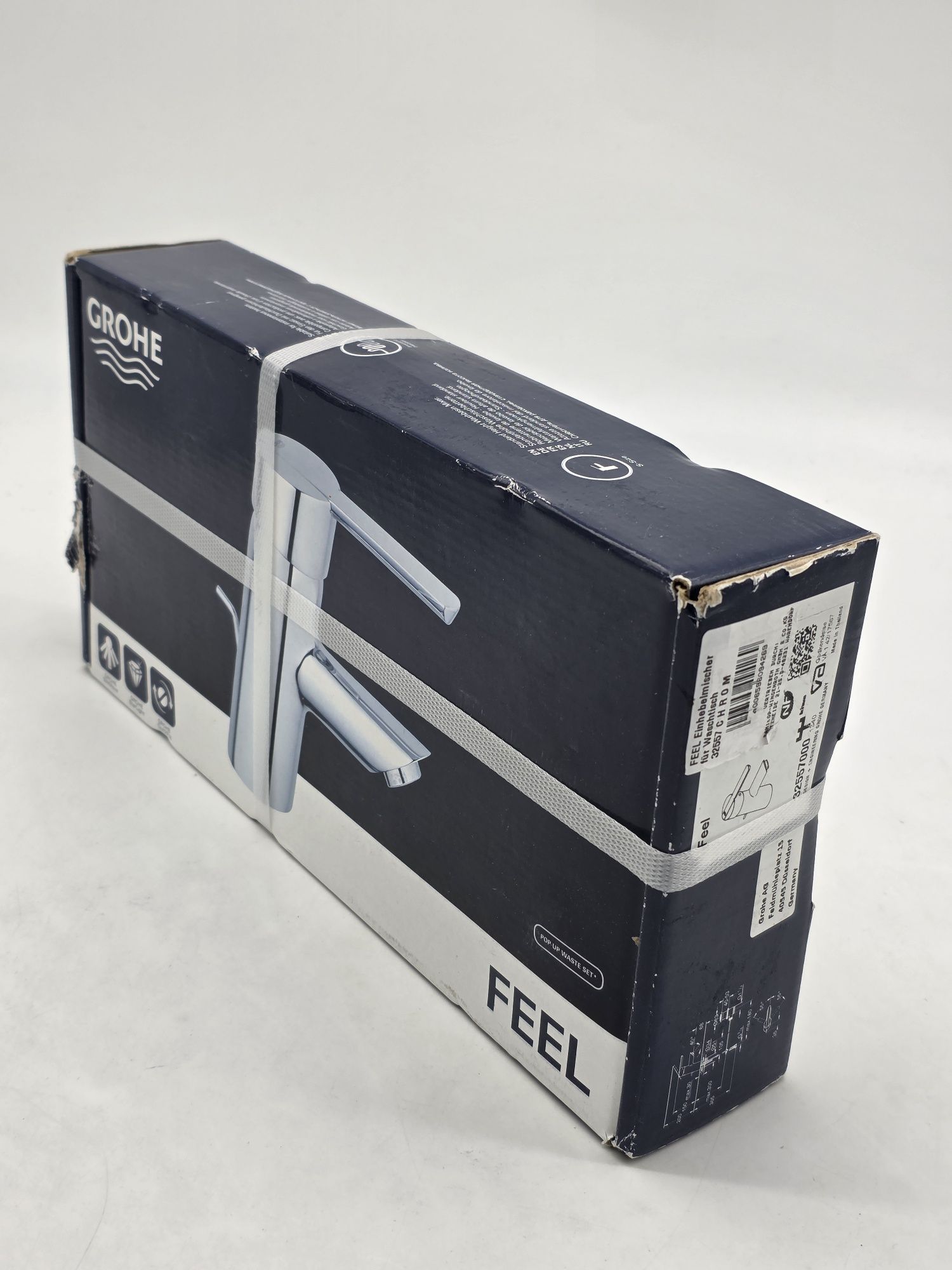 Baterie lavoar Grohe Feel, S, 150 mm, ventil, crom, 32557000, sigilat