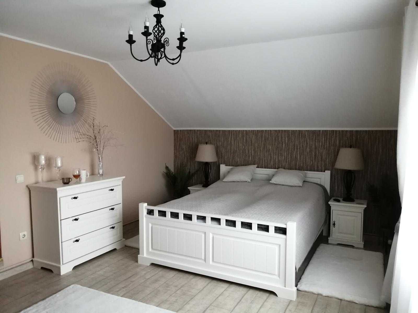 Set mobila dormitor Cleopatra, lemn masiv, alb, clasic