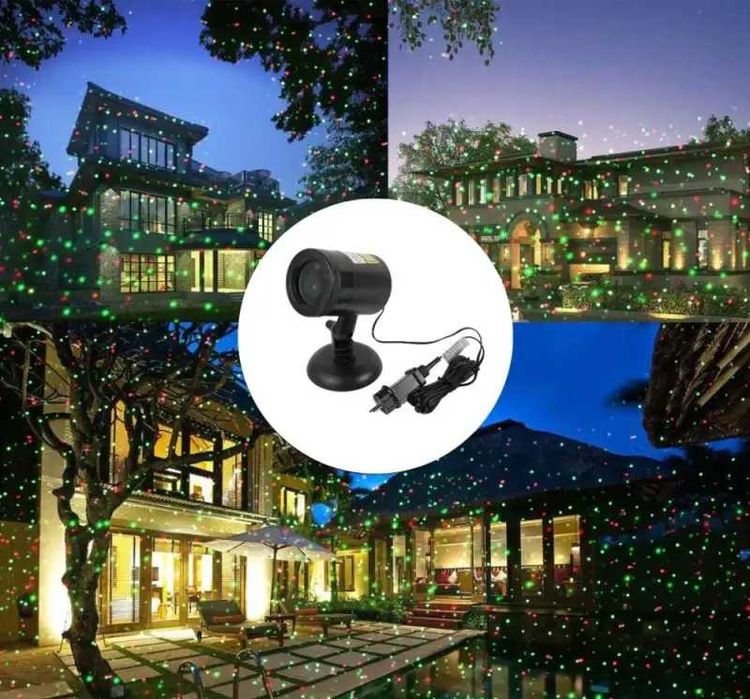 Градински лазер с въртящисе светлини за осветяване на къща