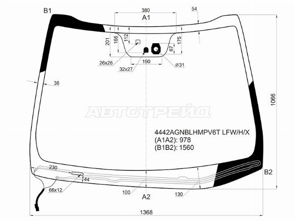 Стекло лобовое с обогревом щеток + дд +д/запотевания KIA CEED 5D HBK/W