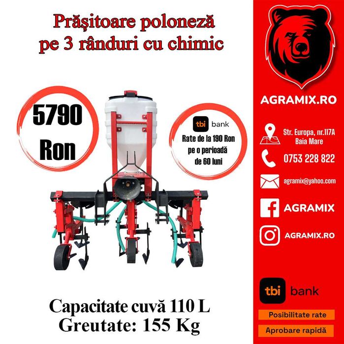 Prasitoare pe 3 randuri cu chimic noua poloneza Agramix