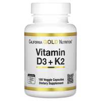 Витамины D3 и К2 MK-7, California Gold Nutrition, 180 капсул