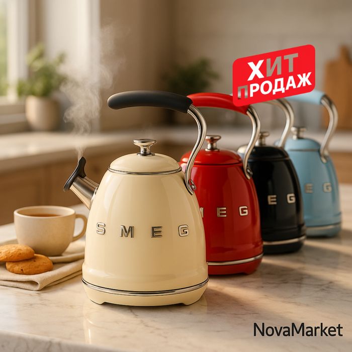 Чайник Smeg Style — стильная эмалированная модель для кухни