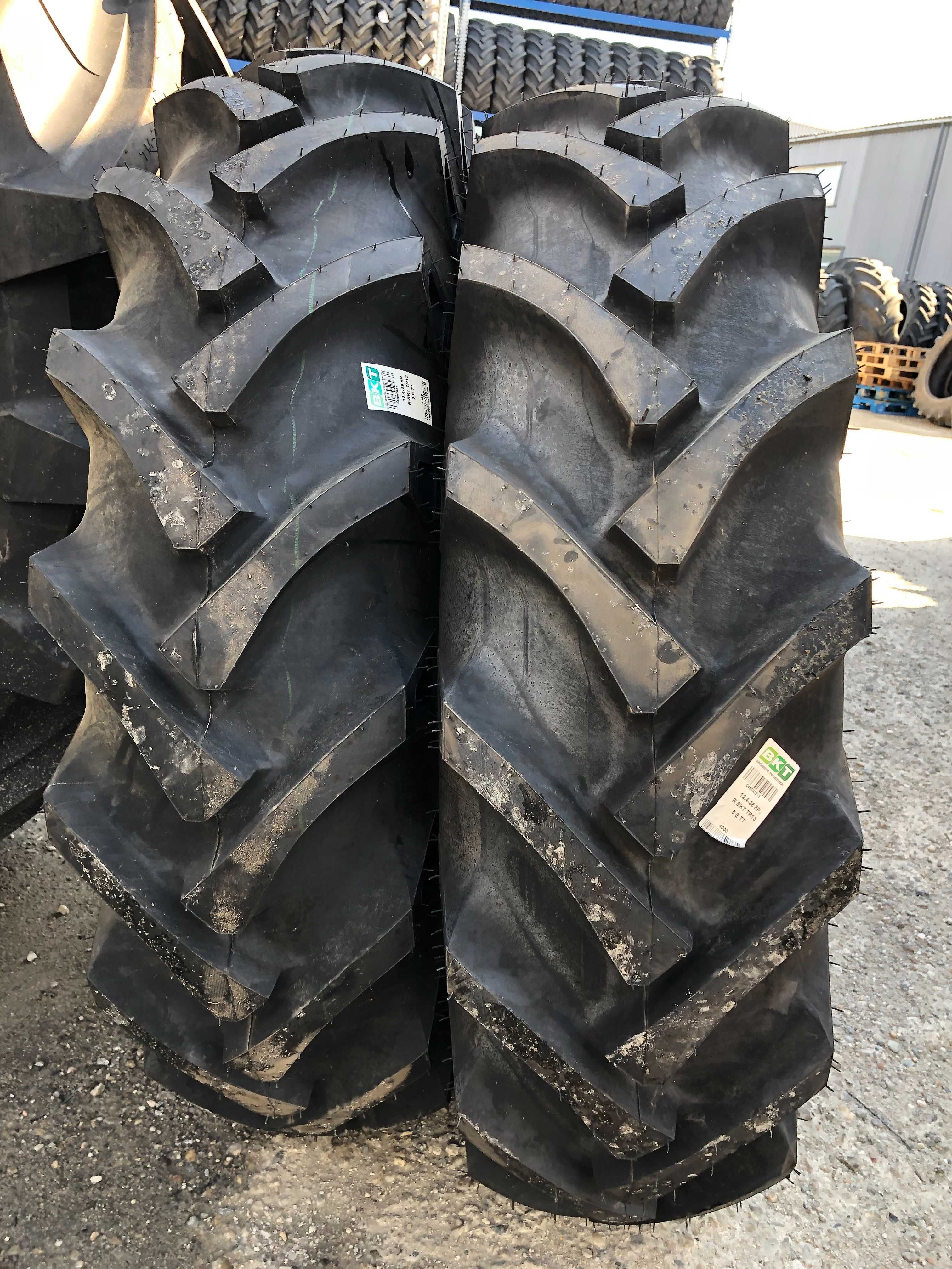 Anvelope noi 12.4-28 BKT 8 pliuri cauciucuri tractor FIAT 445