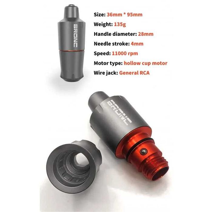 NOU - un clasic. Aparat de tatuat Bronc V9, motor elvețian + baterie