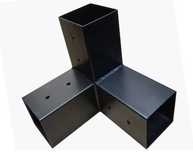 Element de imbinare grinda lemn, 3 conexiuni, Fier, Negru, 100X100