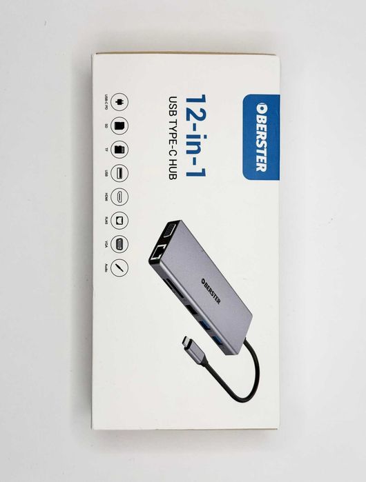 USB-C Hub 12 în 1 cu Afișaj Triplu